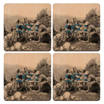 28η οκτωβρίου 1940, ΣΕΤ x4 Σουβέρ ξύλινα τετράγωνα plywood (9cm)