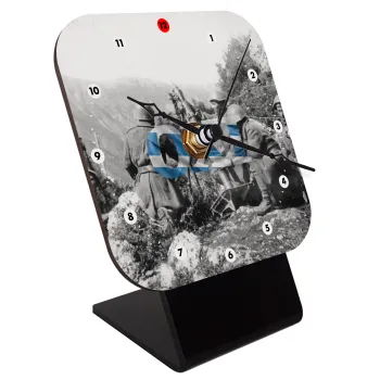 28η οκτωβρίου 1940, Quartz Wooden table clock with hands (10cm)