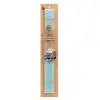 Easter Set, wooden keychain & aromatic flat Easter candle (30cm) (TURQUOISE)