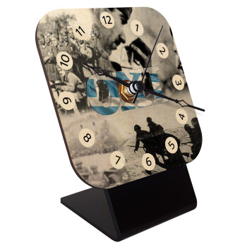 28η οκτωβρίου 1940 ΟΧΙ, Quartz Table clock in natural wood (10cm)