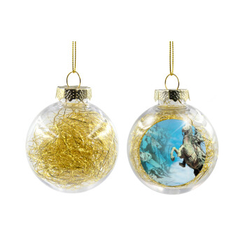 25η Μαρτίου 1821, Transparent Christmas tree ball ornament with gold filling 8cm