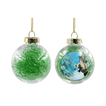 25η Μαρτίου 1821, Χριστουγεννιάτικη μπάλα δένδρου διάφανη με πράσινο γέμισμα 8cm