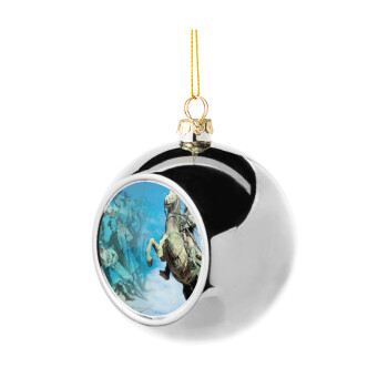 25η Μαρτίου 1821, Silver 8cm Christmas tree ball ornament