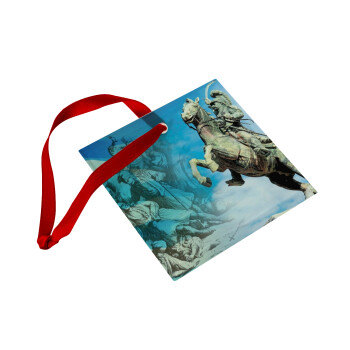 25η Μαρτίου 1821, Christmas ornament, glass square ornament 9x9cm