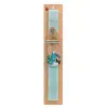Easter Set, wooden keychain & aromatic flat Easter candle (30cm) (TURQUOISE)