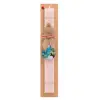 Easter Set, wooden keychain & scented flat Easter candle (30cm) (PINK)