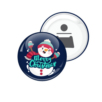 Merry Christmas snowman, Μαγνητάκι και ανοιχτήρι μπύρας στρογγυλό διάστασης 5,9cm