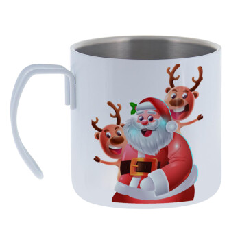 Santa Claus & Deers, Mug Stainless steel double wall 400ml