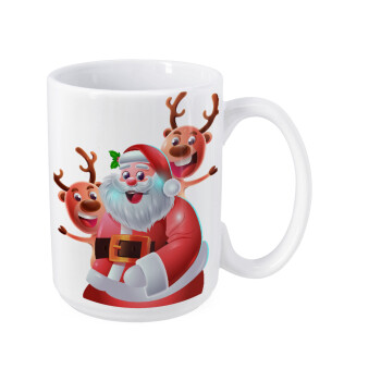 Santa Claus & Deers, Κούπα Mega, κεραμική, 450ml