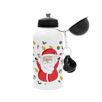 Santa Claus gifts, Metal water bottle, White, aluminum 500ml