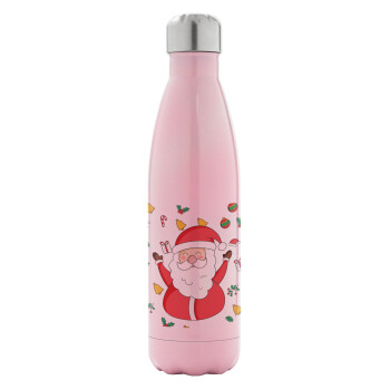 Santa Claus gifts, Metal mug thermos Pink Iridiscent (Stainless steel), double wall, 500ml