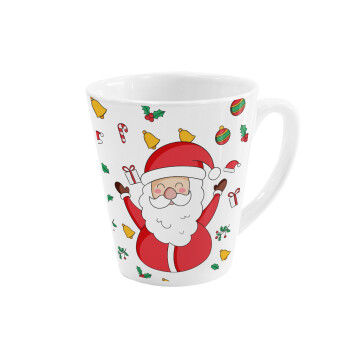 Santa Claus gifts, Κούπα κωνική Latte Λευκή, κεραμική, 300ml