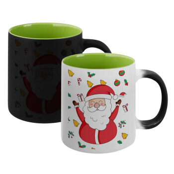 Santa Claus gifts, Κούπα Μαγική εσωτερικό πράσινο, κεραμική 330ml που αλλάζει χρώμα με το ζεστό ρόφημα (1 τεμάχιο)