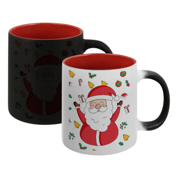 Santa Claus gifts, Κούπα Μαγική εσωτερικό κόκκινο, κεραμική, 330ml που αλλάζει χρώμα με το ζεστό ρόφημα (1 τεμάχιο)