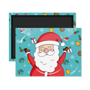 Santa Claus gifts, Ορθογώνιο μαγνητάκι ψυγείου διάστασης 9x6cm