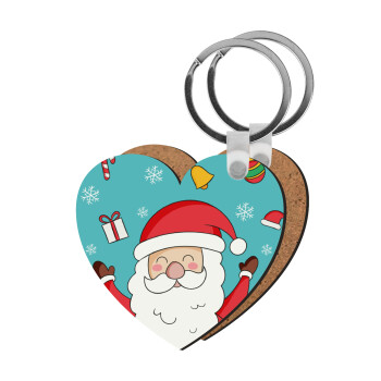 Santa Claus gifts, Μπρελόκ Ξύλινο καρδιά MDF