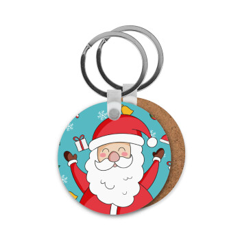 Santa Claus gifts, Μπρελόκ Ξύλινο στρογγυλό MDF Φ5cm