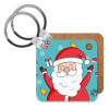 Santa Claus gifts, Μπρελόκ Ξύλινο τετράγωνο MDF 5cm (3mm πάχος)