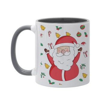 Santa Claus gifts, Κούπα χρωματιστή γκρι, κεραμική, 330ml