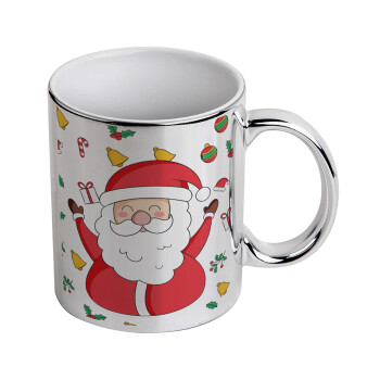 Santa Claus gifts, Κούπα κεραμική, ασημένια καθρέπτης, 330ml