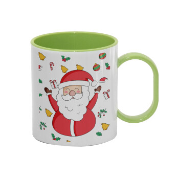 Santa Claus gifts, Κούπα (πλαστική) (BPA-FREE) Polymer Πράσινη για παιδιά, 330ml