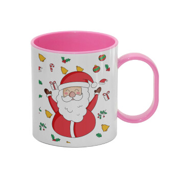 Santa Claus gifts, Κούπα (πλαστική) (BPA-FREE) Polymer Ροζ για παιδιά, 330ml