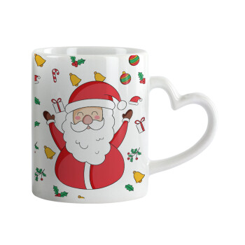 Santa Claus gifts, Mug heart handle, ceramic, 330ml
