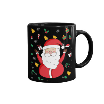 Santa Claus gifts, Mug black, ceramic, 330ml