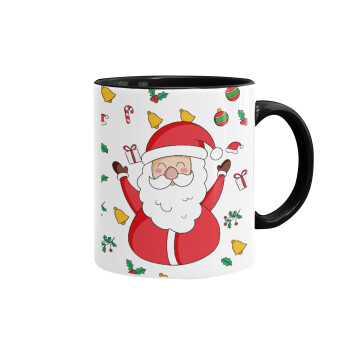 Santa Claus gifts, Mug colored black, ceramic, 330ml