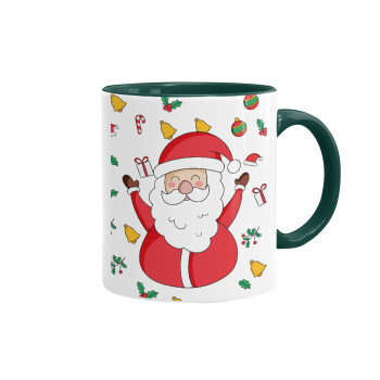 Santa Claus gifts, Mug colored green, ceramic, 330ml