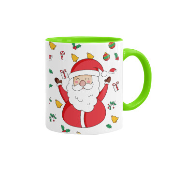 Santa Claus gifts, Mug colored light green, ceramic, 330ml