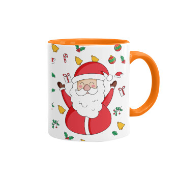 Santa Claus gifts, Mug colored orange, ceramic, 330ml