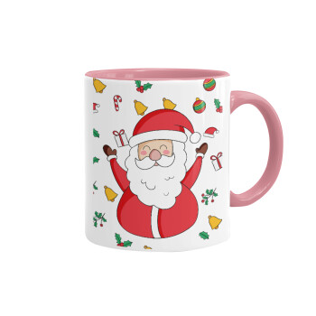 Santa Claus gifts, Κούπα χρωματιστή ροζ, κεραμική, 330ml