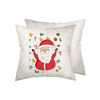 Santa Claus gifts, Μαξιλάρι καναπέ Δερματίνη Γκρι 40x40cm με γέμισμα