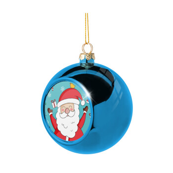 Santa Claus gifts, Χριστουγεννιάτικη μπάλα δένδρου Μπλε 8cm