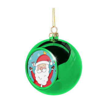 Santa Claus gifts, Green Christmas tree ornament ball 8cm
