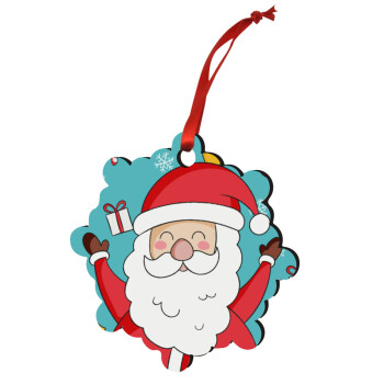 Santa Claus gifts, Στολίδι Χριστουγεννιάτικο στολίδι snowflake ξύλινο 7.5cm
