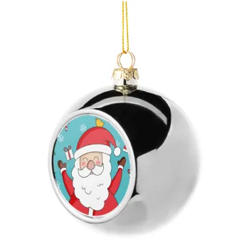Santa Claus gifts, Silver 8cm Christmas tree ball ornament