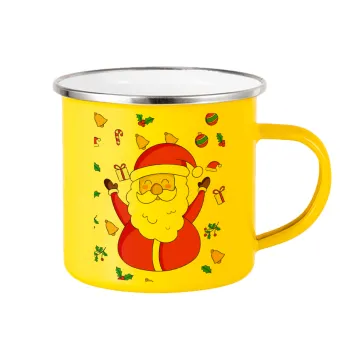 Santa Claus gifts, Yellow Enamel Metallic Cup 360ml