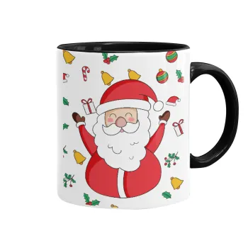 Santa Claus gifts, Mug colored black, ceramic, 330ml