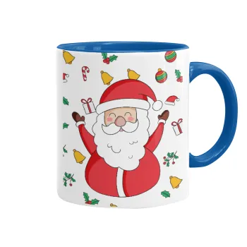 Santa Claus gifts, Κούπα χρωματιστή μπλε, κεραμική, 330ml