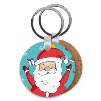 Santa Claus gifts, Μπρελόκ Ξύλινο στρογγυλό MDF Φ5cm