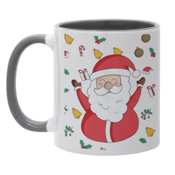 Santa Claus gifts, Κούπα χρωματιστή γκρι, κεραμική, 330ml