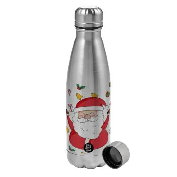 Santa Claus gifts, Metallic water bottle, stainless steel, 750ml