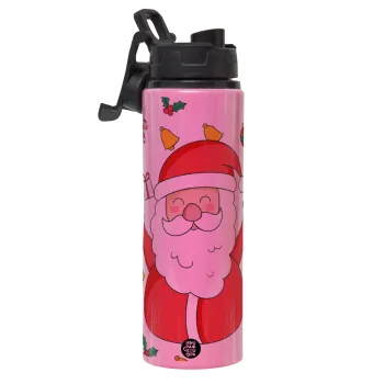Santa Claus gifts, Μεταλλικό παγούρι νερού με καπάκι ασφαλείας, αλουμινίου 850ml
