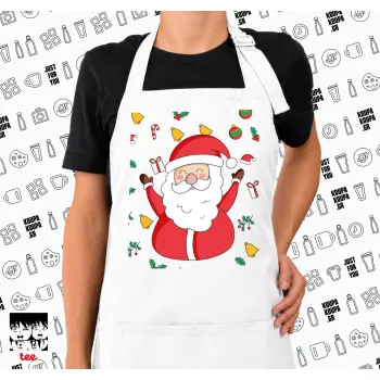 Santa Claus gifts, Ποδιά μακριά Σεφ ολόσωμη με τσέπες white (ΕΝΗΛΙΚΩΝ)