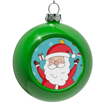 Santa Claus gifts, Green Christmas tree ornament bauble 8cm
