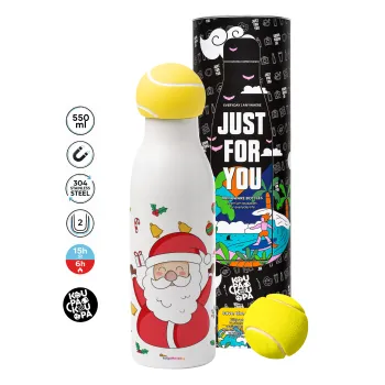 Santa Claus gifts, Μπάλα τένις μεταλλικό παγούρι θερμός, διπλού τοιχώματος, 550ml