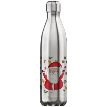 Santa Claus gifts, Μεταλλικό παγούρι θερμός Inox (Stainless steel), διπλού τοιχώματος, 750ml