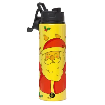Santa Claus gifts, Μεταλλικό παγούρι νερού με καπάκι ασφαλείας, αλουμινίου 850ml